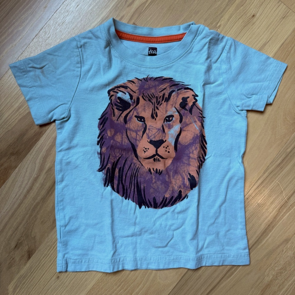 Tea Collection Light Blue Lion Graphic Tee